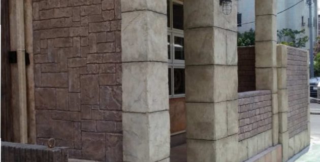 2017-08_海老名市_スペイン風建物_エージング塗装_モルタル造形