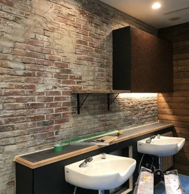 2018-02_東京都_江戸川区_床屋_エージング塗装_モルタル造形_特殊塗装